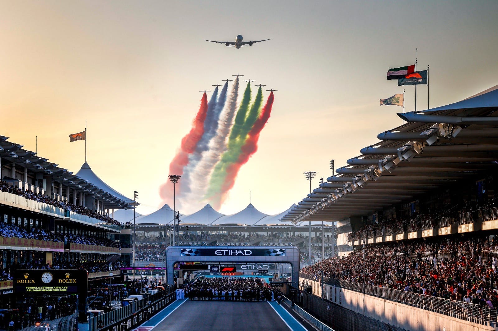 Etihad Airways flyover at the Abu Dhabi Grand Prix 2024